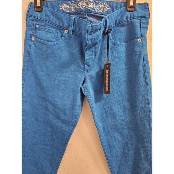 Express Women Stella Regular Fit Jean Legging Low Rise Electric Blue Size 6 NWT - Picture 10 of 14
